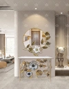 Sandgold floral metal table with Nordic decoration Application Scenario